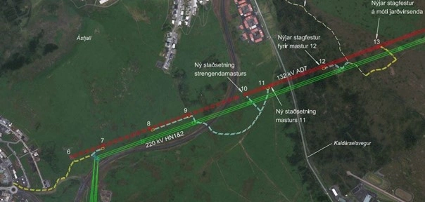 Landsnet undirstöður og möstur